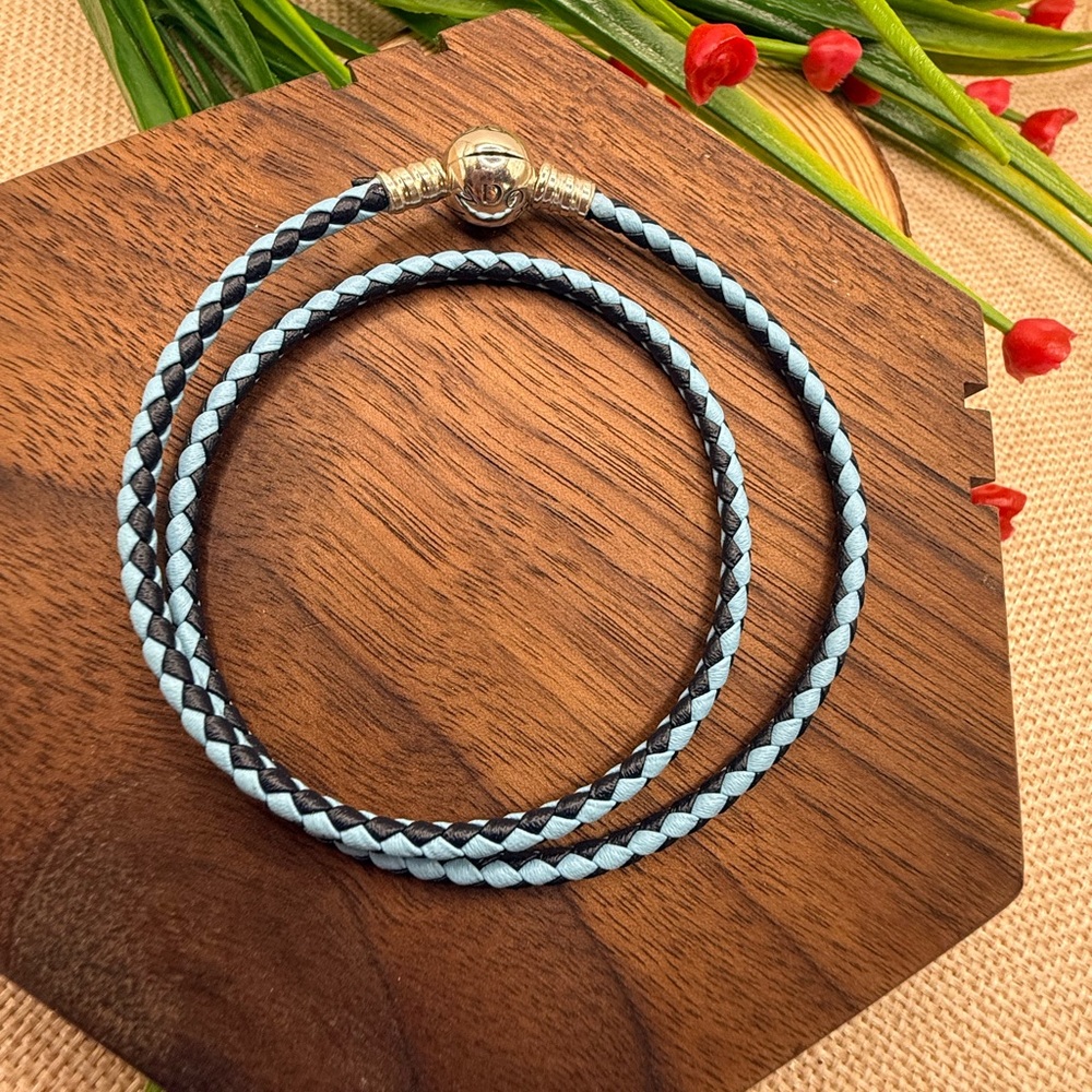 Pandora Braided Blue and Black Women's Bracelet 19 cm